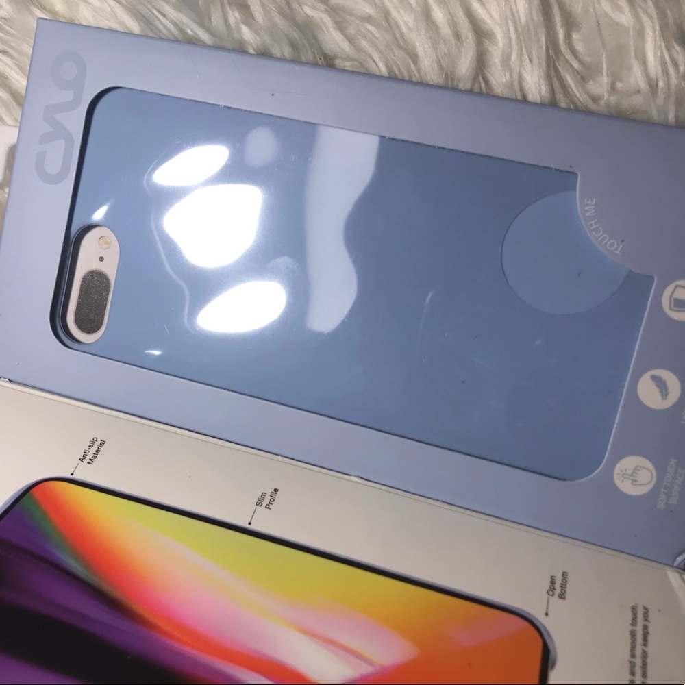 Blue soft touch silicone iPhone 6/7/8 plus case